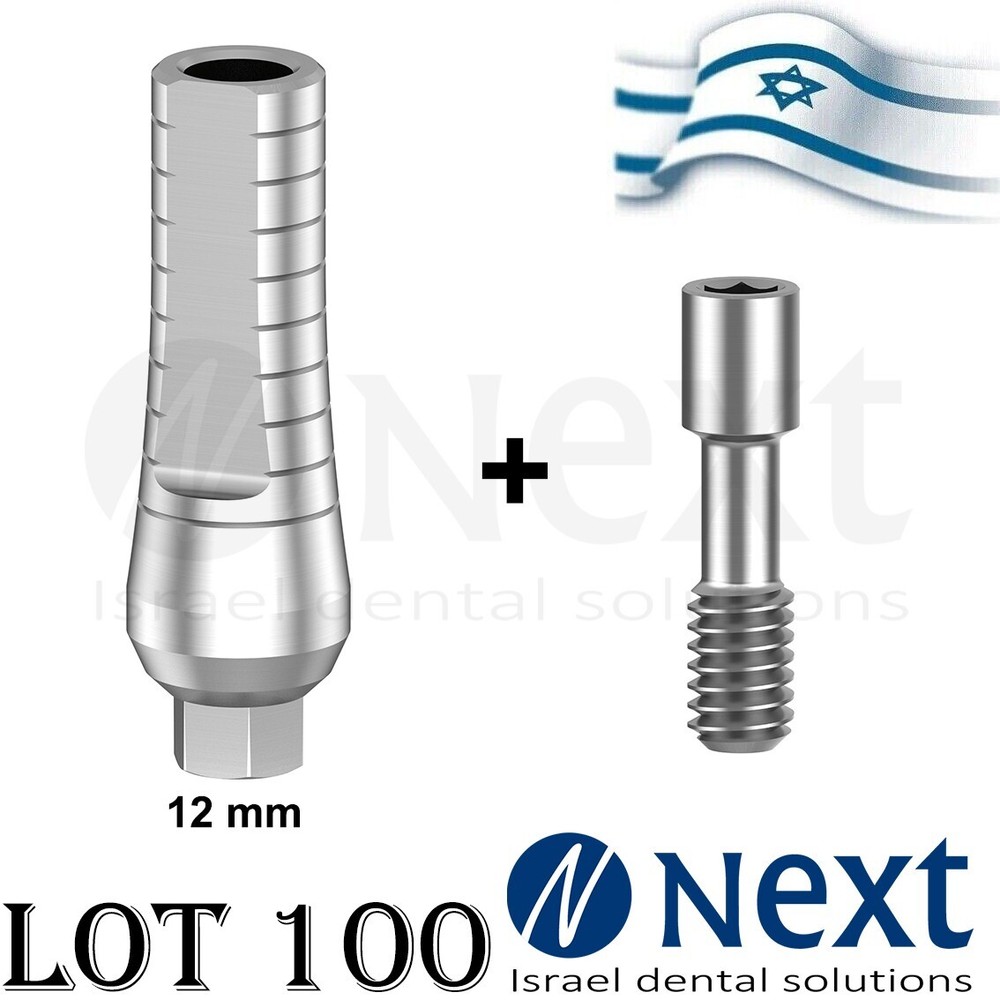 LotX100 Dental Straight Titanium Abutment Internal Hexagonal System screw 12 mm