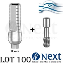 LotX100 Dental Straight Titanium Abutment Internal Hexagonal System screw 12 mm