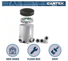 LOT of TWO Round Floor Box for Concrete w Two .75-In. Outlets-Two .5-In. Outlets