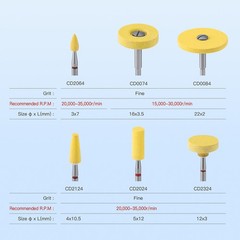 Dental Lab Ceramic Diamond Polisher Rubber Porcelain Wheel Discs Burs HP 2.35mm