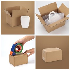 Corrugated Shipping Boxes 7x5x4 inch, Kraft Cardboard, 25-Pack | Packing Su