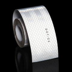 White DOT-C2 Reflective Tape Conspiciuity Safety Caution Night Trailer Truck Car