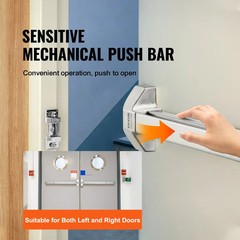 VEVOR Door Push Bar Panic Exit Device, 31” Stainless Steel UL600S