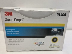 3M™ 01406 Green Corps™ Roloc™ Disc 3M 1406 3 inch, 50YF Grit , 25 discs per box