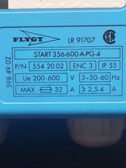FLYGT PUMP CONTROL Box Start/Stop 356-600-A-PG-4