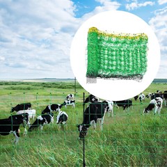 42.5″H x 164’L Heavy Duty Electric Fence Netting W/Posts Spike for Farms Ranches