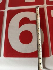Gas Station Price Numbers 0-9 58 Piece Set Of 8” X 10” Red Clear Plexiglass
