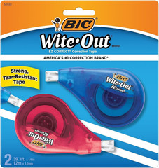 Wite-Out Brand EZ Correct Correction Tape, 39.3 Feet, 2-Count Pack of White Corr