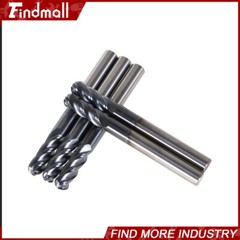 5Pcs Carbide End Mill 1/4″ 4 Flute Ball Nose 2-1/2″ Overall Length -TIALN COATE