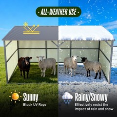 12’x20′ Galvanized Metal Livestock Shed cattle and horse shed US inventory