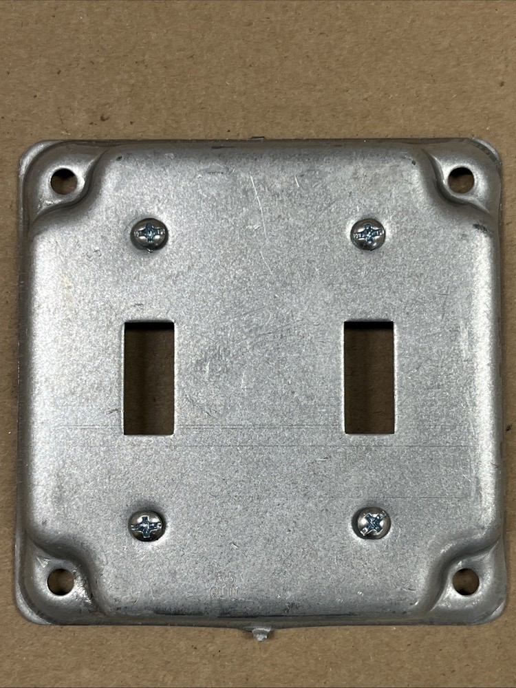 ORBIT 4411, 4″x4″ 1/2″ Raised Two Toggle Switches RS Box Cover 1pc
