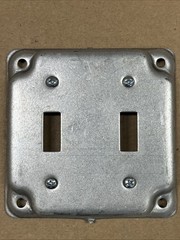 ORBIT 4411, 4″x4″ 1/2″ Raised Two Toggle Switches RS Box Cover 1pc