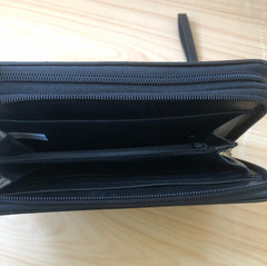 Vintage 1990s Black Leather Personal Organizer Planner 6 Ring Zip Around 8″x5.5″