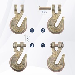 10 Pack G70 5/16″ Clevis Grab Hook Tow Chain Hook Flatbed Truck Trailer Tie Down