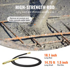 Skyshalo Electric Concrete Vibrator 1500 Watt 16000 Vpm Portable Pencil Cement