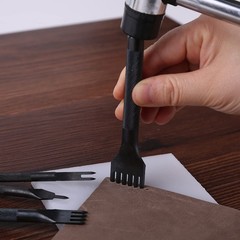 3mm Leather Lacing Stitching Punch Set 1 2 4 6 Prong Black Hole Tool