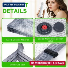 15PK Vacuum Storage Bags with Wireless Electric Pump Travel Space Saver Set!