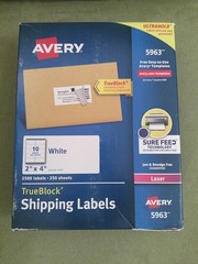Genuine Avery 5963 Labels for Laser Printer 2″x4″ White: 100 Labels (10 sheets)