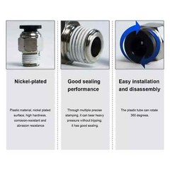 Pneumatic 3/8″ OD Tube x 1/4 NPT Male Connector Air Push to Connect Fitting 5Pcs