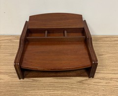 Vintage Ligna Furniture Wooden Desk Organizer with Drawer – Made in Indonesia
