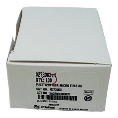 LITTELFUSE H273003 FUSE BRD MNT 3A 125VAC/VDC RAD NEW/NOS SURPLUS BOX OF 100pcs