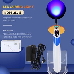 Dental Wireless Cordless LED Cure Curing Light Lamp 1800mw 5SEC Resin Cure Tool