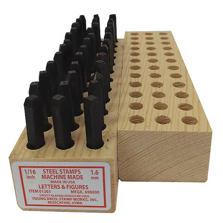 Young Bros Stamp Works 01361 Hand Stamp Kit, Letter/Number Set