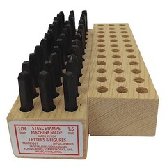 Young Bros Stamp Works 01361 Hand Stamp Kit, Letter/Number Set