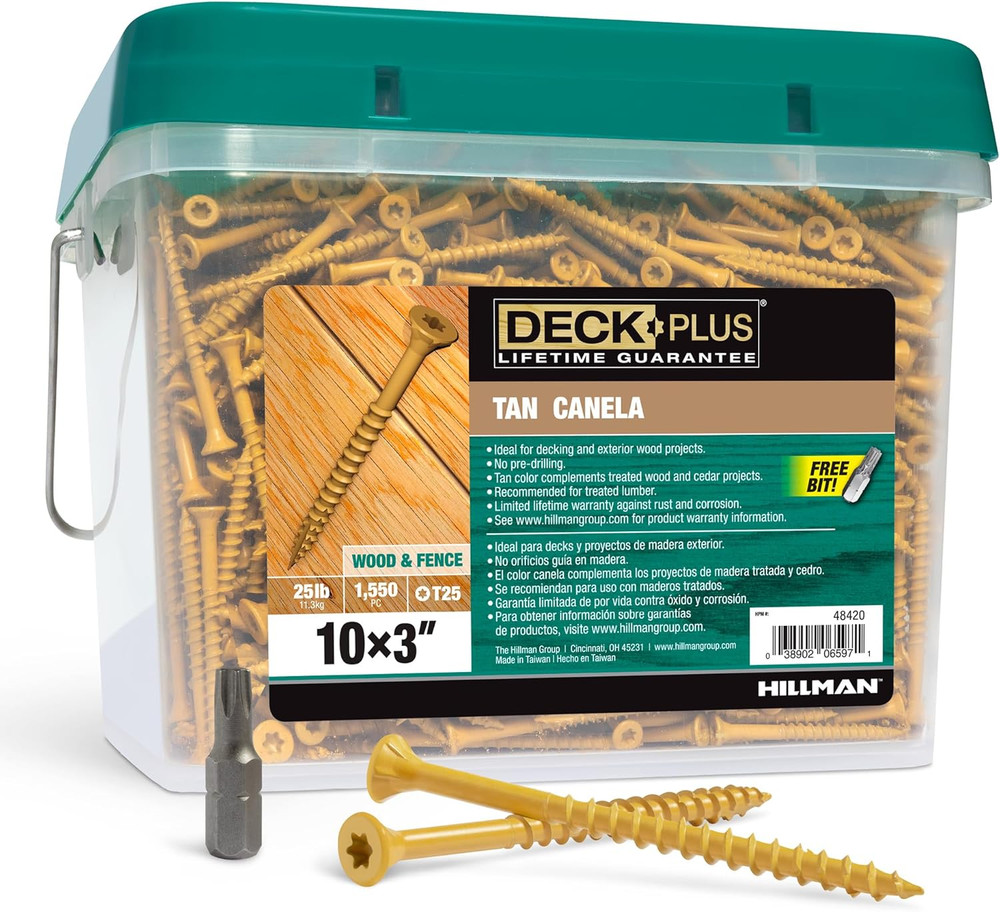 Deck plus 2-1/2 Inch Epoxy Coated Exterior Wood and Fence Screws #10 X 2-1/2″ To