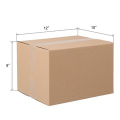 50 12x10x8 Brown/Kraft Corrugated Cardboard Shipping Boxes for Moving & Storage