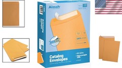 Versatile 9×12 Self-Seal Kraft Envelopes – 28lb, 100 Count for Reliable Mailing