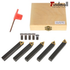 Findmall 5× Insert 1/2″ Lathe Indexable Carbide Bits+Turning Tool Bit Holder Kit