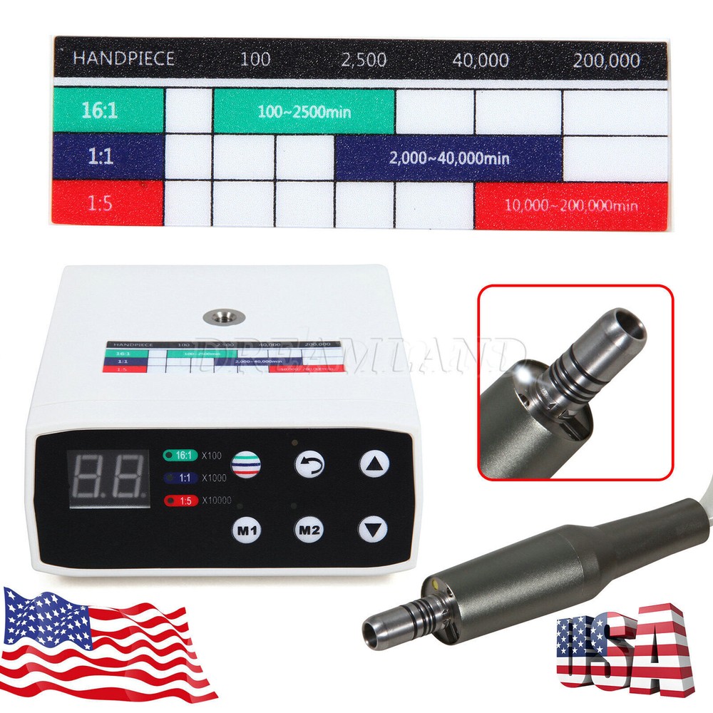 Dental Electric LED Brushless Micro Motor/1:5 1:1 Increasing Fiber Handpiece