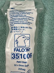 Falcon 351006 Petri Dish 50 x 9mm 20/bag Sterile Becton Dickinson Labware USA