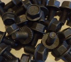 (500) M6-1.0 x 12 M6x12MM Metric Hex Flange Bolts Grade 10.9 Black Epoxy Coated