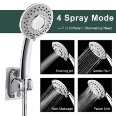Sink Hose Shower Sprayer Attachment – Faucet Extension w/ c-silver-big panel