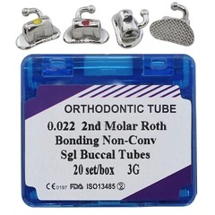 20 Sets Dental Orthodontic Buccal Tubes 1st 2nd Molar Roth MBT 0.022 Bondable 3G