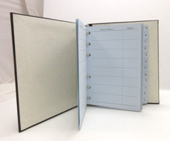 Address Book Leather Cover 6 Ring Binder Graphic Image Dark Brown