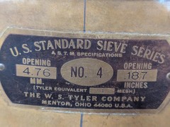 18″ USA Standard Testing Sieve Brass, Size No. 40,10,4,1/2
