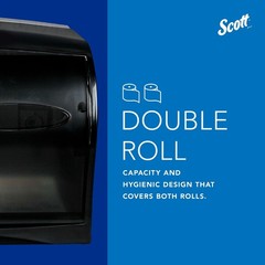 Coreless Toilet Paper Dispenser – Wall Mounted, Holds 2 Rolls, Black, Commercial