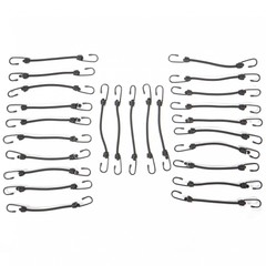 3/8 Inch x 18 Inch Black Bungee Cords Bundle of 25