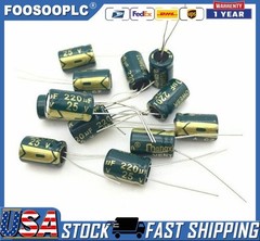 10 pcs 220uf 25v 105c radial electrolytic capacitors USA SHIPPING/SOLD