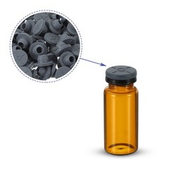 13mm Vial Rubber Stoppers, 100 Pack Mushroom Injection Ports Stopper, Gray