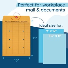 Blue Summit Supplies Interdepartment Envelopes with String Tie 10 x 13 Inches, B