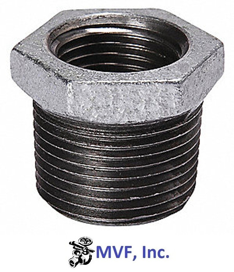 3/8″ MNPT x 1/8″ FNPT Hex Reducing Bushing HDG Malleable Iron MI12030141GMI