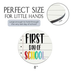 MDPrints First And Last Day of School Board 8 Inch Round Wooden Double Sided