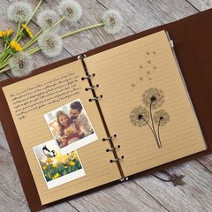 6 Pack Leather Notebook A5, purple, blue, brown, red, gray, red-brown