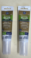 LOT OF 2 GE Specialty Projects Premium Silicone Glue Clear 2.8 Oz. Tube 2823396