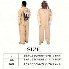 Premium Beekeeping Suit Breathable Full Body Protective Gear Durable XL White