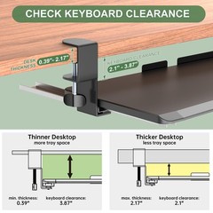 UPGRAVITY Extra Large Keyboard Tray Under Desk – Slide Out with 31.5in, Black